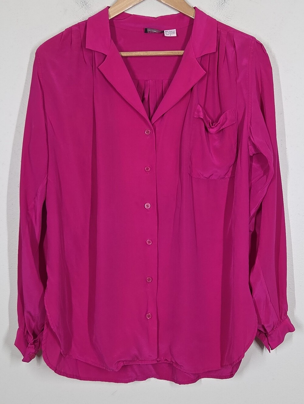 Vtg 80s 90s Levante 100% Silk Button Up 8 Preppy Barbie Minimalist Capsule